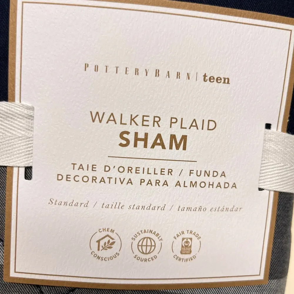 Pottery Barn Teen Walker Plaid Single Standard Sham